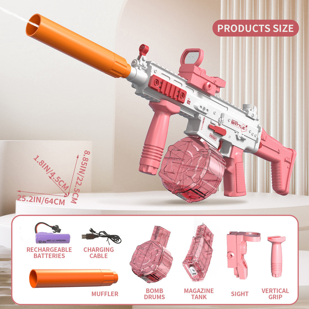 New Uzi Water Gun Electric Pistol Shooting Game Toys Cannon Summer Outdoor Waters Fights Beach