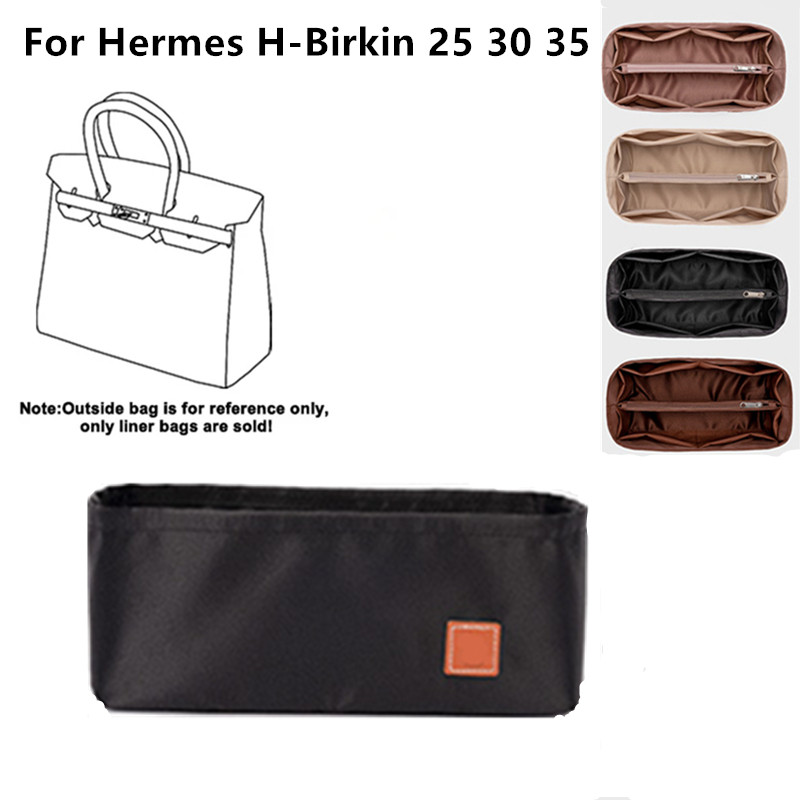 Ultra Light Waterproof Bag Organizer Soft Nylon Liner Pocket For Hermes H-Birkin 25 30 35 Handbag
