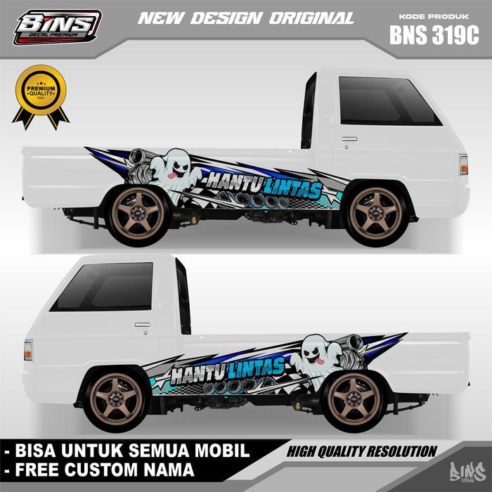 Bns319-Decal Stiker Mobil Pickup Mega Carry Futura Grandmax Apv L300 Bisa Tulis Nama