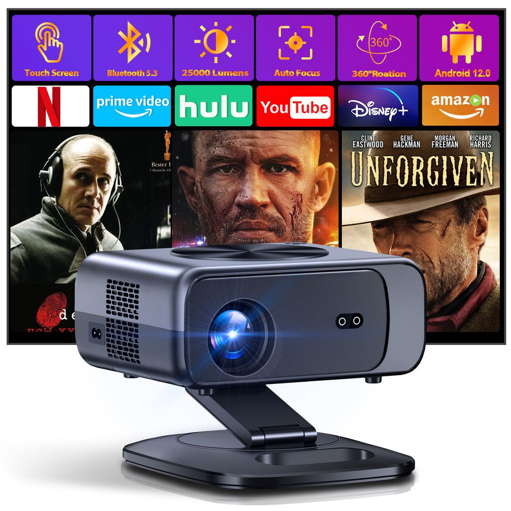 2025 M05 Android 12.0 Projector 4k 64G AutoFocus Projector Wifi6 BT5.3 LED Projector 8K Decode Home