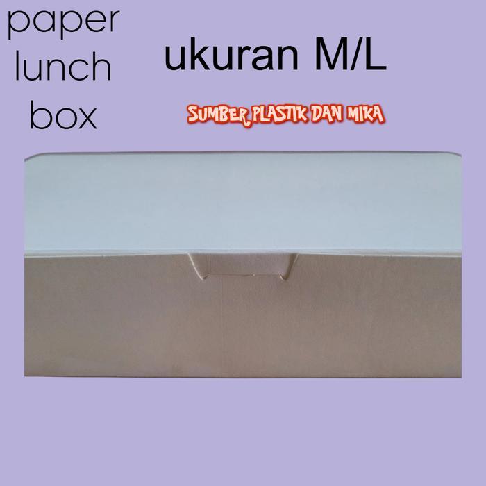 50pcs Paper Lunch Box Putih Uk M, L - Lunch Box Kertas - Lunch Box Kertas Putih