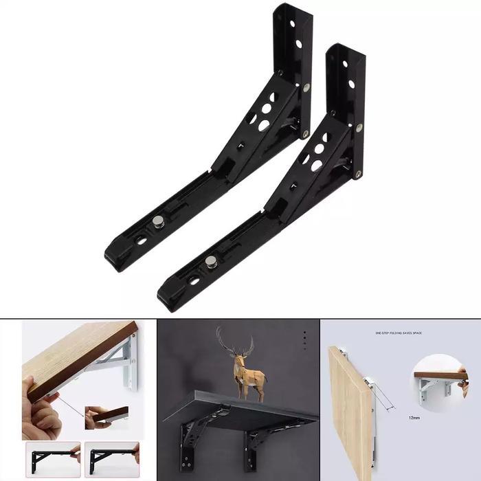 Siku Engsel Lipat Rak Gantung Dinding Bracket Dudukan Sikutan Meja