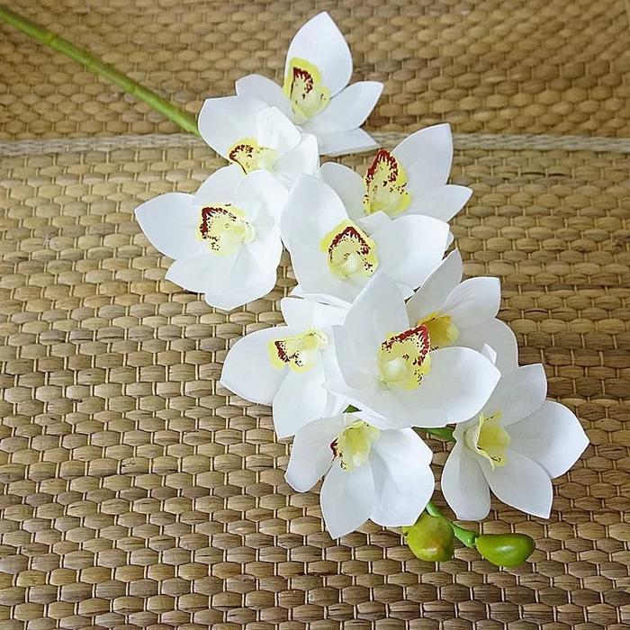 BUNGA ANGGREK CYMBIDIUM ARTIFICIAL LATEX IMPORT PREMIUM