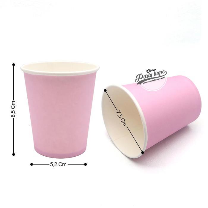 [isi 10] Gelas Kertas Polos / Paper Cup / Gelas Ulang Tahun Polos / Party Equipment Cup Polos