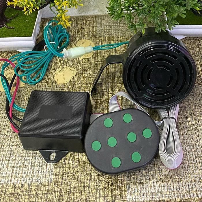 1 Set Original Mini Basurri 8 Nada Mobil Truk Klakson Horn Telolet Stecu Basuri Tombol 12V 24V Alarm