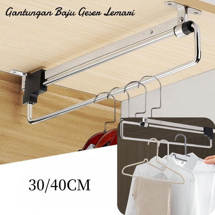 Vinnatsu-Gantungan Baju Geser Lemari Gantungan Baju Geser Lemari Pakaian Gantungan Baju Lemari Tarik