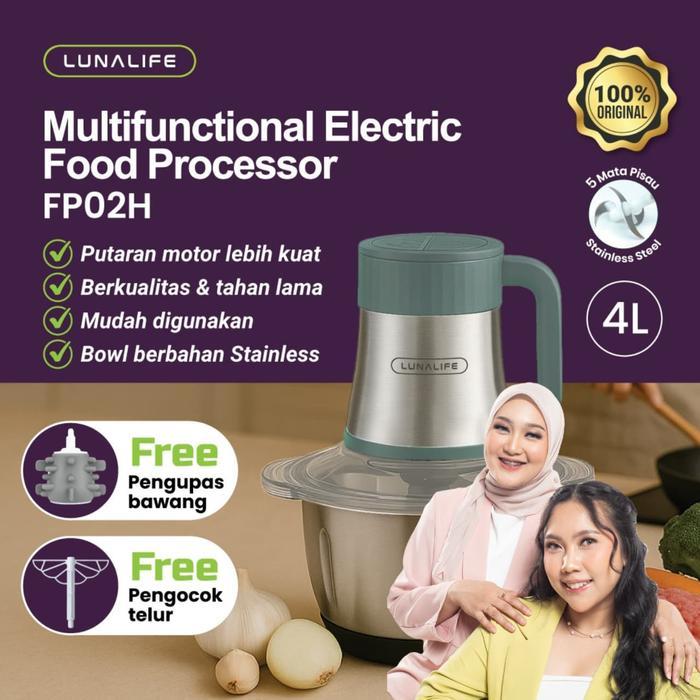 Panasonic - Food Chopper Fp02H Chopper Stainless 4L Penggiling Daging Multifungsi 300Watt Pisau