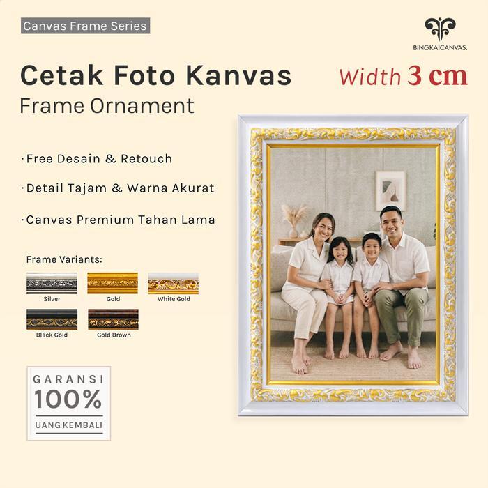 Cetak Foto Bingkai Kanvas Bingkaicanvas.id 10r - 20r Frame Ornament 3cm Aestethic varian Ukuran