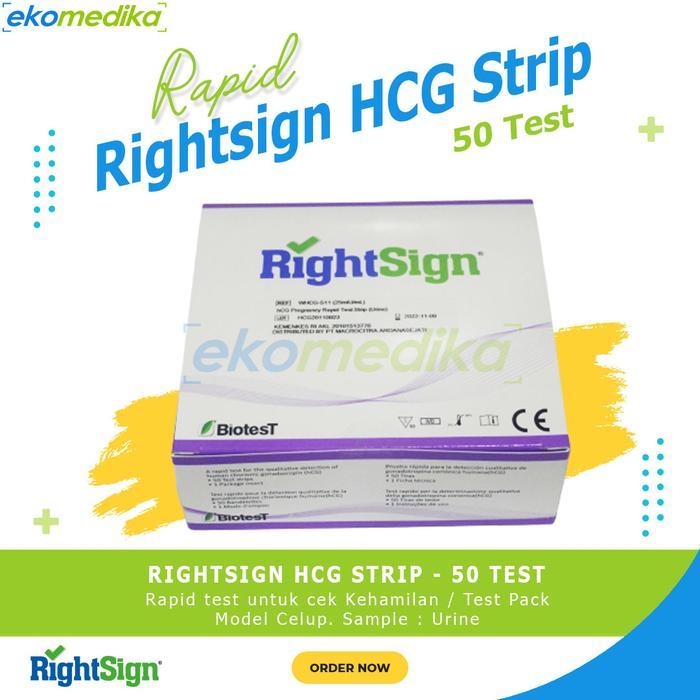 Rightsign Hcg Strip 50T / Test Hamil / Test Pack Urine Hcg Strip