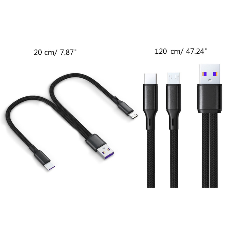 5A Fast Charging Dual Port Type-C Splitter Charging Cable  Powered Device Cord Powered up to Type-c 