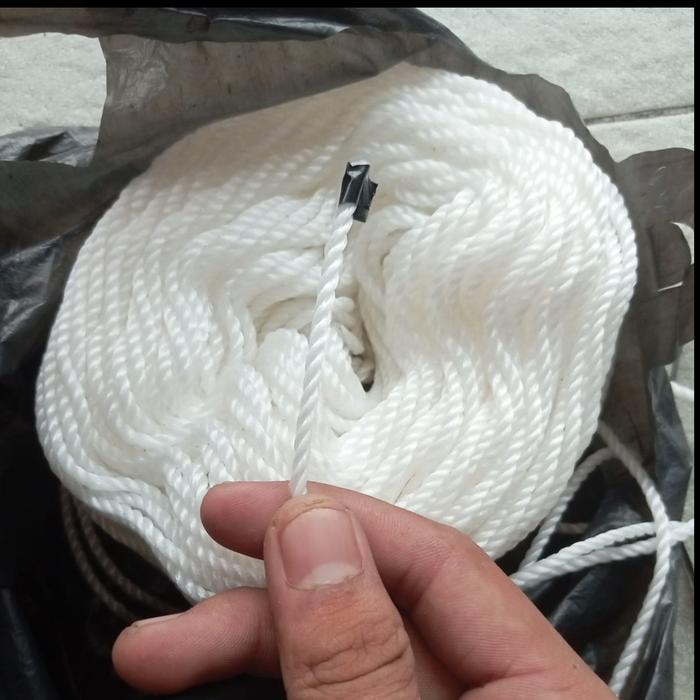 tali tambang nylon plastik 3mm kecil putih - 3mm Harga per Meter