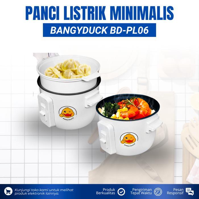 Panci Listrik Multifungsi 3 In 1 Low Watt Panci Listrik Serbaguna Anti Lengket Panci Kukus Elektrik