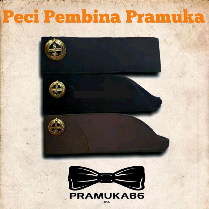 Peci pembina Pramuka + pin (tanda topi) - Topi Peci Pramuka Pembina
