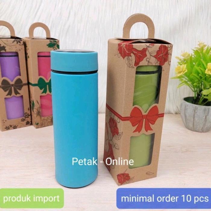 Botol/ Tumbler Six Polos Kemasan Box Tenteng Coklat