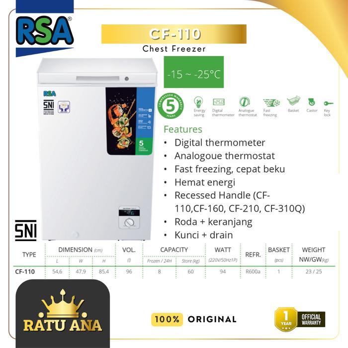 RSA CHEST FREEZER cf110 / cf-110 / cf 110 - FREEZER BOX