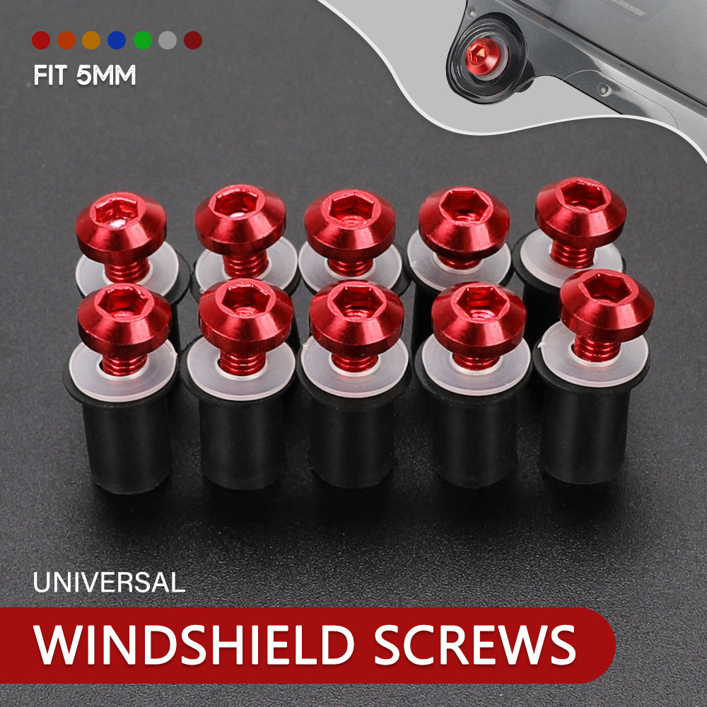 10pcs/Set M5 Windshield Nuts Windscreen Fairing Screw Bolts FOR HONDA NC700S NC700X NC750 NC750S