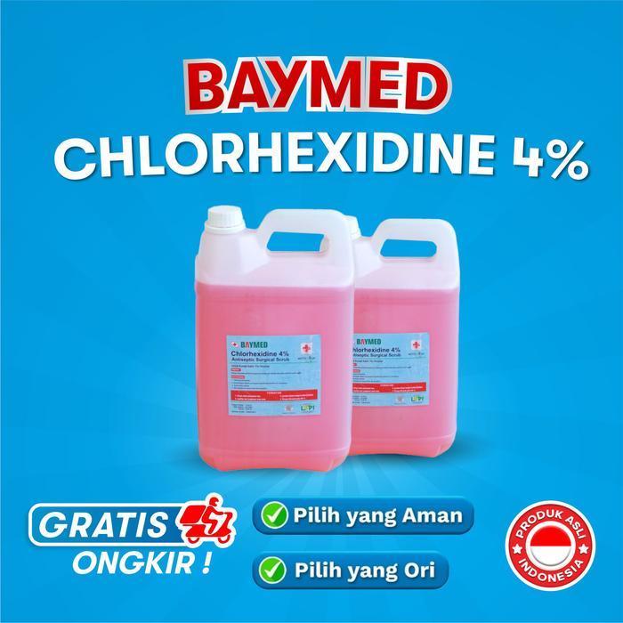 Sedia BAYMED Chlorhexidine 500ml - 5 liter - CHG 0,5%, 2% & 4% - Menghilangkan Virus & Bakteri