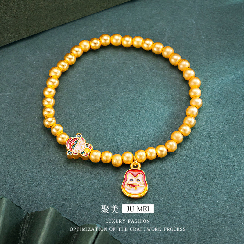 9999 24K real gold store, same style gold jewelry, women's bracelet, lucky cat, beautiful jewelry