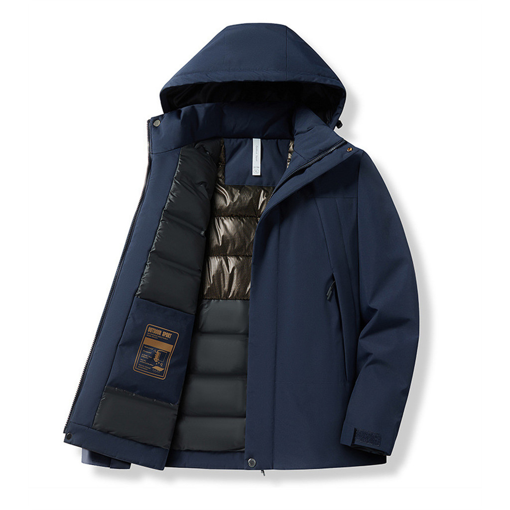 Winter Graphene Heating Hiking Jacket Windbreaker Men Women's Hooded Parka Top Outdoor Windproof