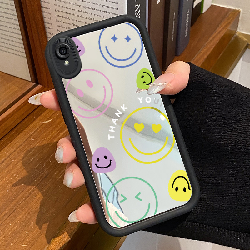 Casing Hp VIVO Y91C Y90 Y1s Case Casing Kematian Smile Emoji Tas Pola Kasus cermin tangga HP Kasing 