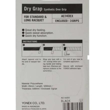 Promo Grip Raket Yonex Ac 140 Jp / Grip Yonex Ac140 Dry Grip Jp Original