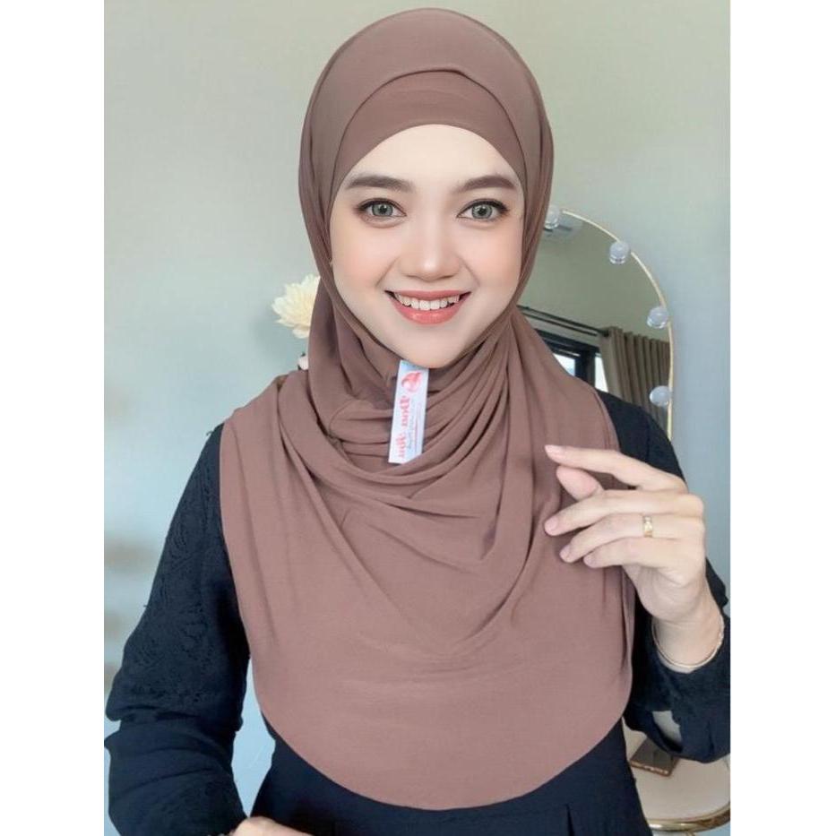 HIJAB PASHMINA INSTAN JISOO SIZE M PASHMINA JISOO MELEYOT DARI DOA IBU