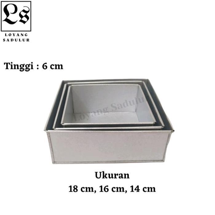 Kotak Mini 18 Cm, 16 Cm, 14 Cm Tinggi 6 Cm/Loyang Persegi/Loyang Kue Bolu/Cetakan Kue Bolu