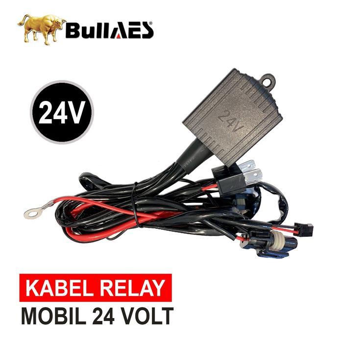 Bullaes Kabel Relay Mobil 24 Volt Untuk 2 Lampu H4 Dengan Tegangan Aki 24V Dan Pemasangan Mudah