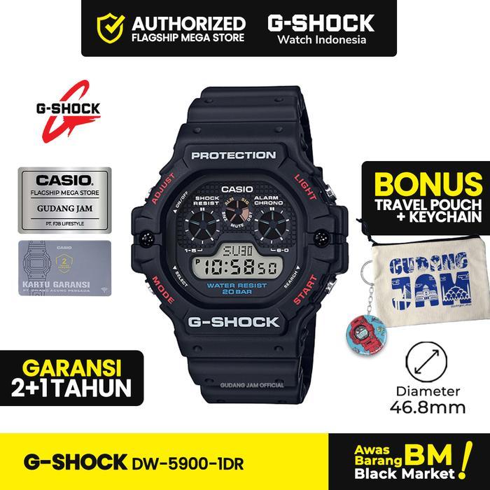 DISKON DW-5900-1DR Jam Tangan Pria Cowok Digital Anti Watches GShock DW-5900-1 DW-5900 DW5900 DW