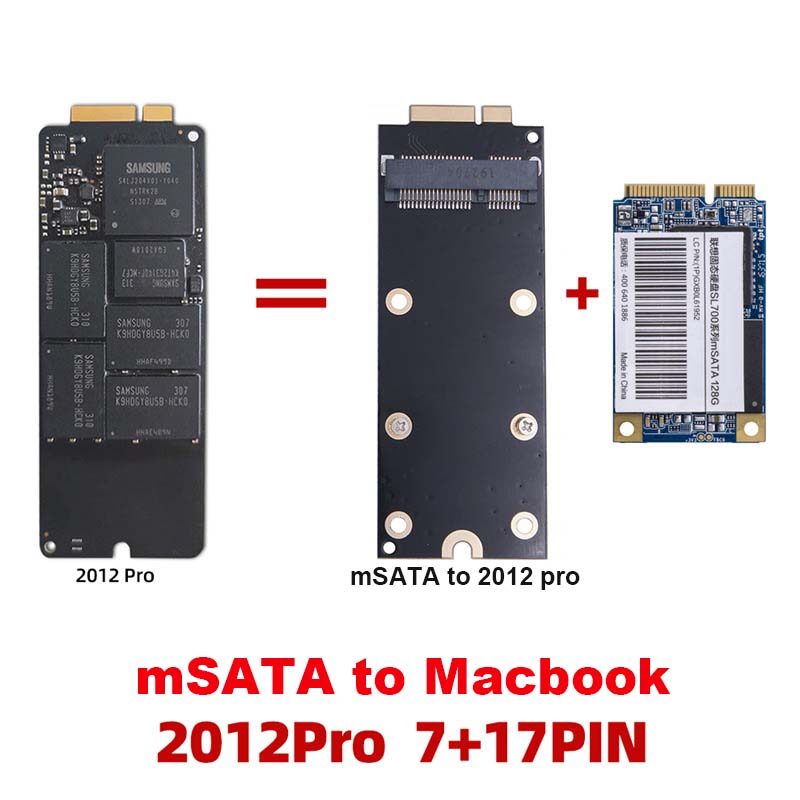 OULLX M.2 NGFF mSATA To 7+17Pin Adapter Card For 2012 Macbook Pro A1425 A1398 MC975 MC976 MD212