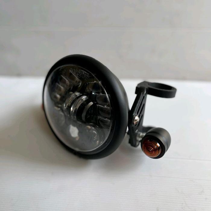 paket lampu depan daymaker 5,75 inch set batok pesek jute set kupingan cnc set reting as 31 as 33 as