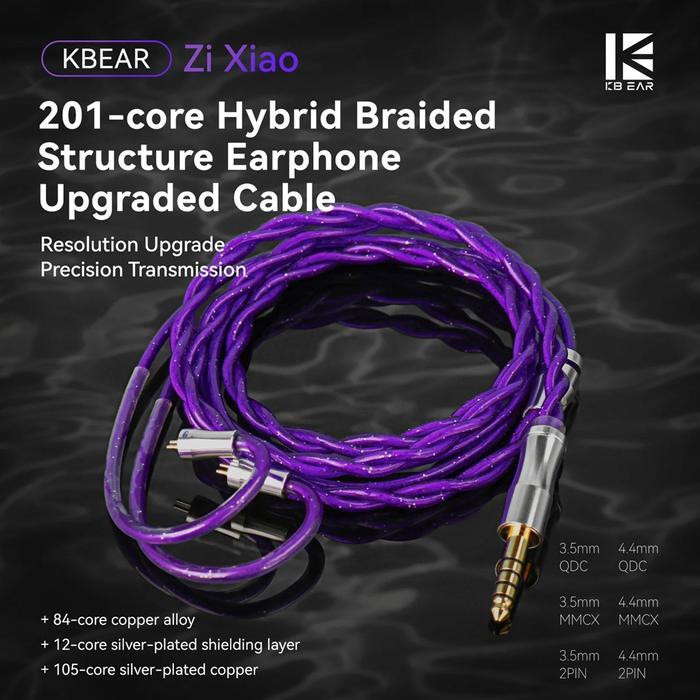 Grosir Kbear Zi Xiao Alloy Copper + Silver Plated Copper Kabel Earphone Iem Upgrade Cable Zixiao