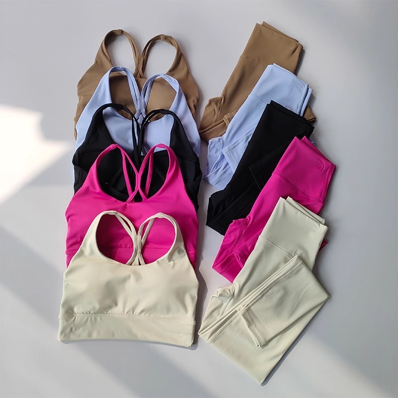 Women Breathable Yoga Set 2Pcs Sport Suit Gym Wear Workout Clothes Gym Crop Top High Waist Legging