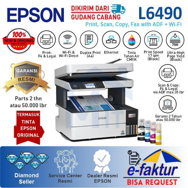 TEREMURAHTERLARIS READY SILAHKAN DIORDER PRINTER EPSON L6490 L 6490 L-6490 DUPLEX PRINT, WIFI,
