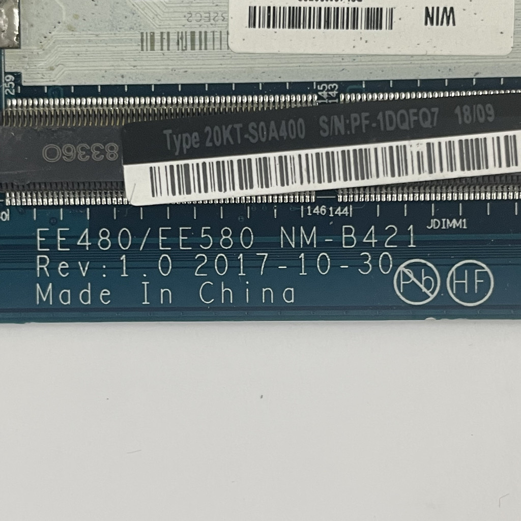 EE480/EE580 NM-B421 For Lenovo Thinkpad E480 E580 Laptop Motherboard i3-7020 i5-7200 i5-8250 CPU UMA