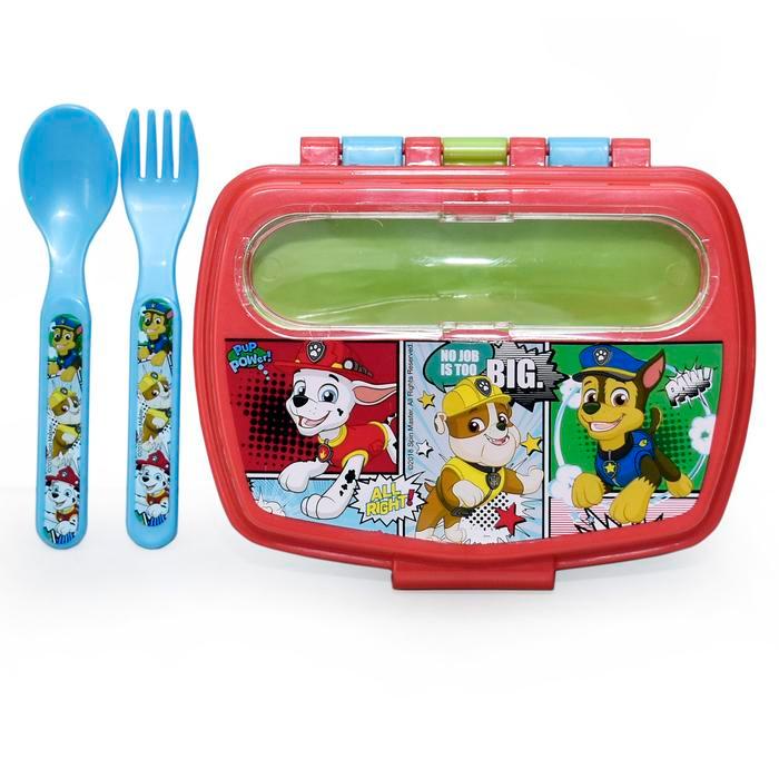 PAW PATROL Tempat Bekal Makan Anak Set With Alat makan Cutlery Paw Patrol Comic18908