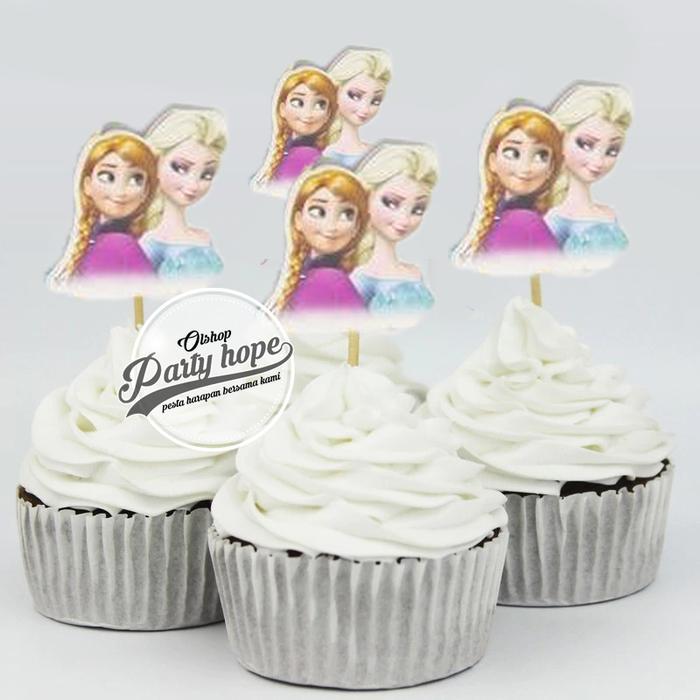 topper cupcake frozen / tusukan kue frozen / hiasan kue frozen