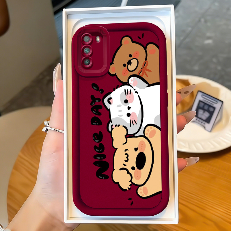 Casing Hp untuk POCO M3 Case Tiga hewan Kasing silikon Cesing bagus karet Softcase Kesing