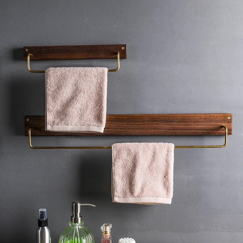 Wall Mounted wood Towel Holder Cabinet Drawer Towel Hanging Rack Storage Holder Door Hanger Kitchen 