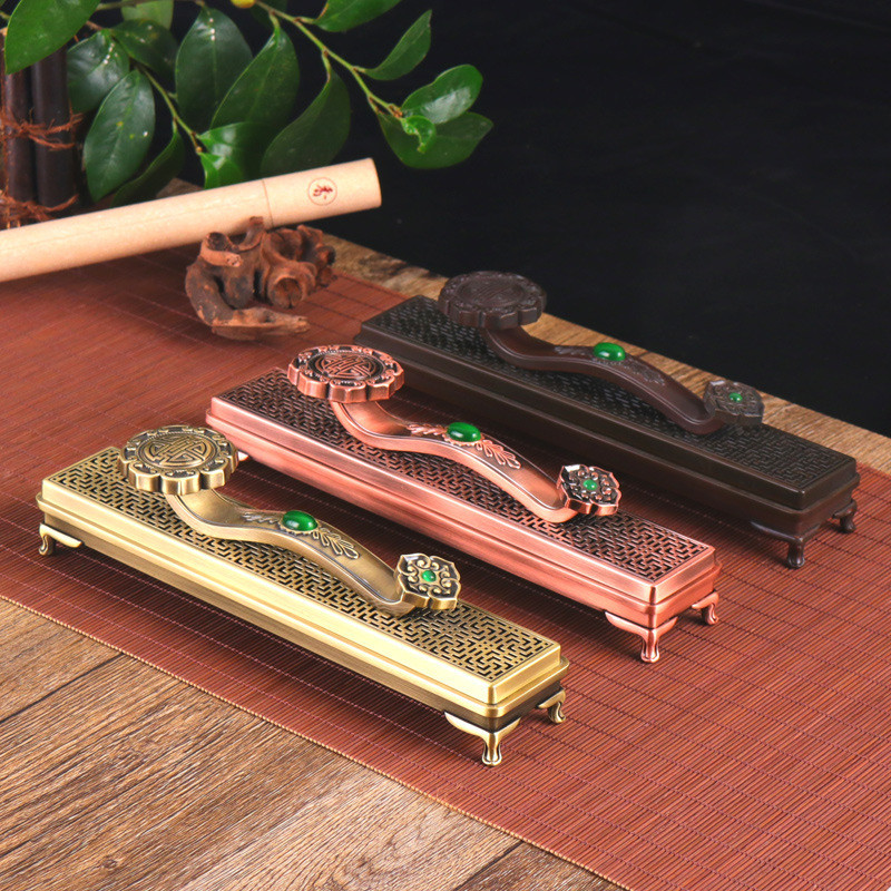 Ruyi Alloy Horizontal Incense Burner Household Indoor Incense Burner Incense Box Agarwood Incense