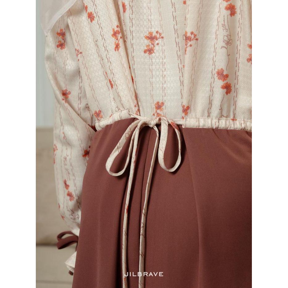 Jilbrave Jenna Dress Gamis Lebaran Wanita 4 In 1 Look Motif Tencel Premium Pasti Diskon