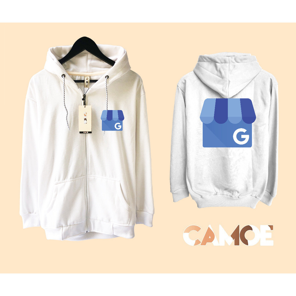 Jaket Hoodie Zipper Google My Business Logo