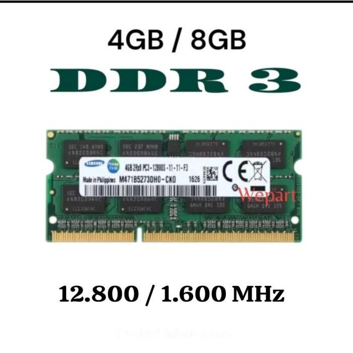 Sodim Memory DDR3 Non L PC12800 / Ram Laptop DDR3 Non L 4GB 8GB 16GB
