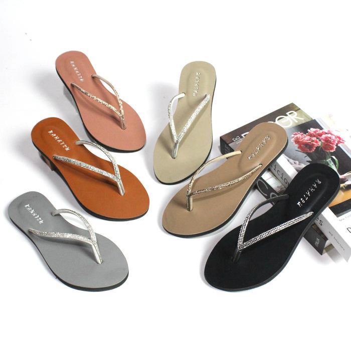 SALE Rahatsu Sandal Flat Wanita Dewasa Jepit Double Mutiara Kekinian Sendal Karet Termurah
