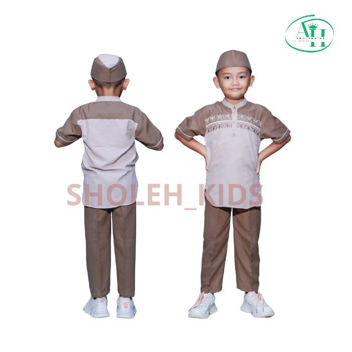 Sholeh_Kids-Setelan Koko Anak Baju Koko Anak Lengan Pendek 1-12 Tahun Model Kurta Pakistan Motip
