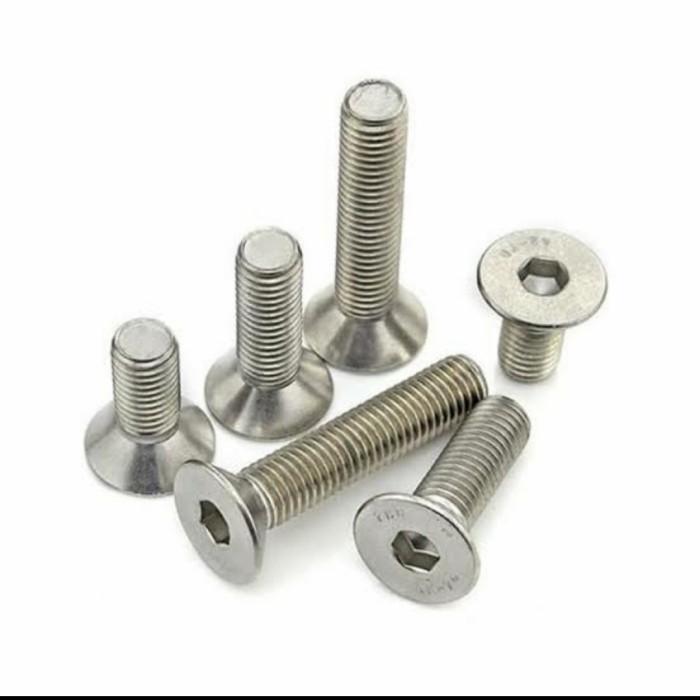 baut JF L VERSENG M8x25 stainless COUNTERSUNK SS304 (HARGA PER BIJI)
