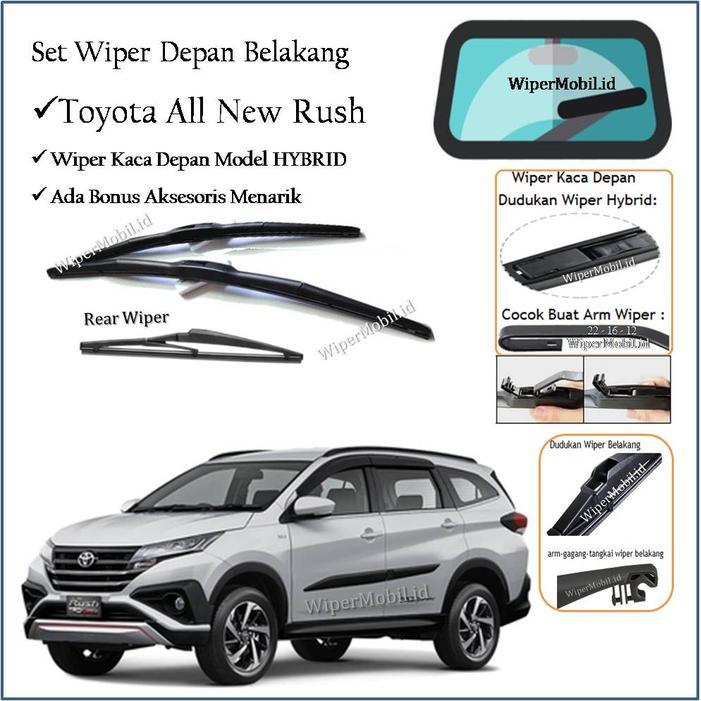 Set Wiper Hybrid Kaca Mobil Toyota All New Rush 2018 2019 2020 2021