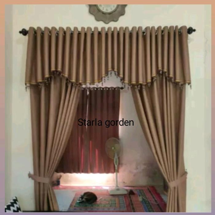 1 Set Gorden Poni Pisah Minimalis Lebar 100-200 Hordeng Jendela Blackout Polos Premium