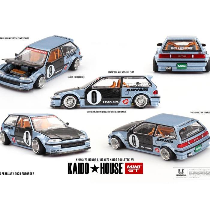 MINI GT KAIDO HOUSE 179 Honda Civic (EF) Kaido Roulette V1