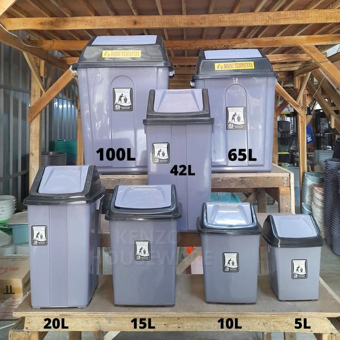 Tempat Sampah Kecil 20 Liter Tong Kotak Sampah Tutup Goyang Plastik